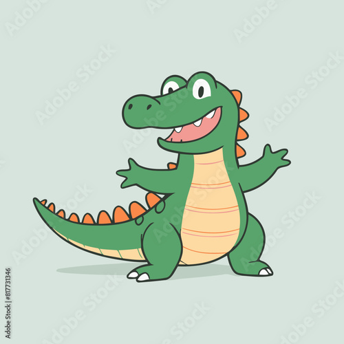 Cute Alligator for kids  storytelling vector illustration