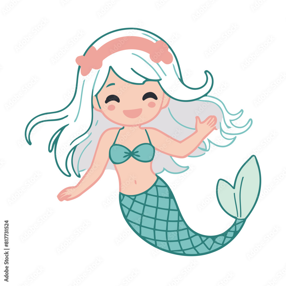Cute Mermaid for children's bedtime stories vector illustration Cute Mermaid for children's bedtime stories vector illustration