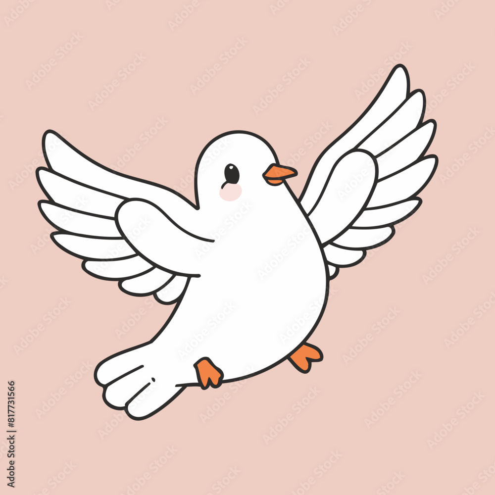 Cute Dove for children's bedtime stories vector illustration Cute Dove for children's bedtime stories vector illustration