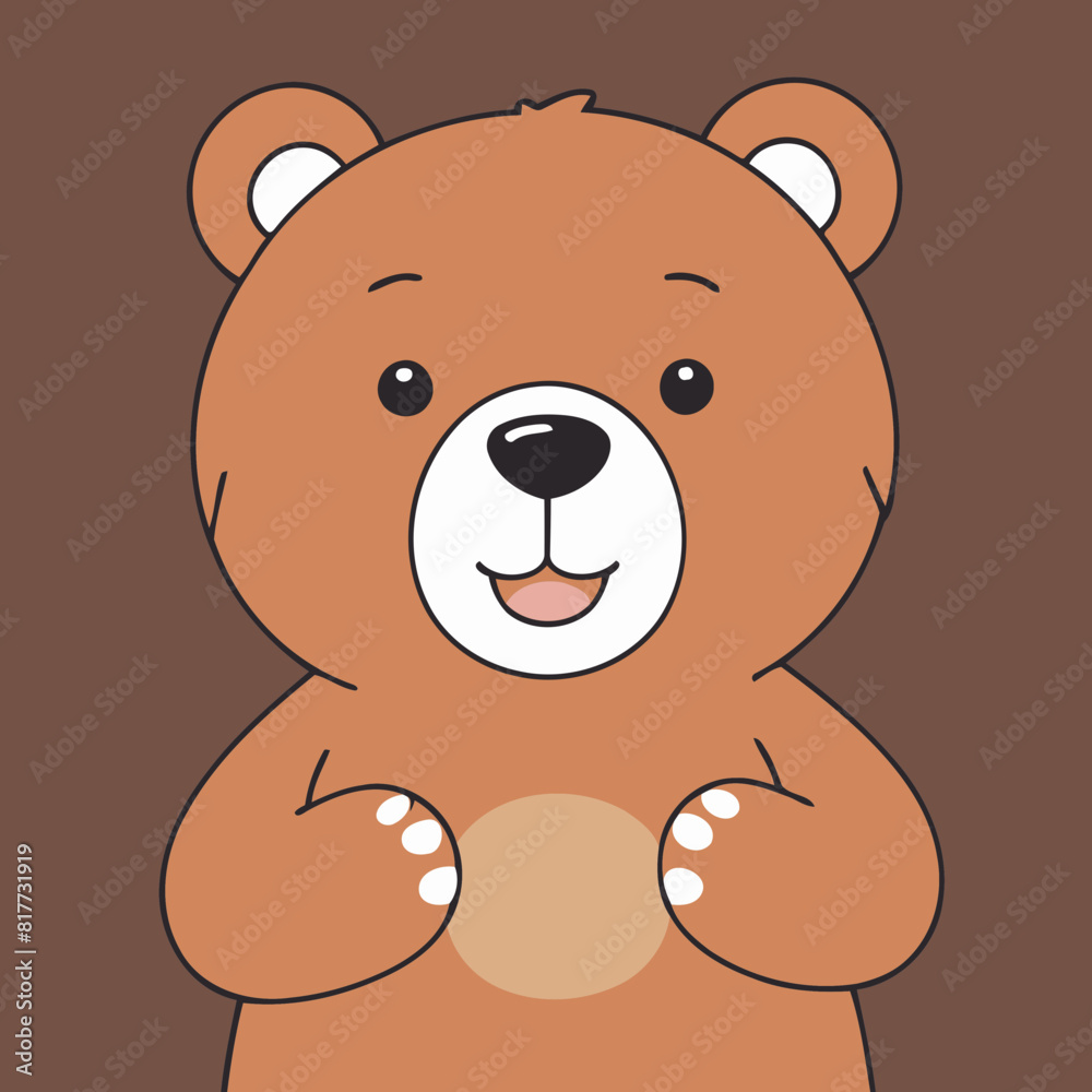 Fototapeta premium Cute Bear vector illustration for little ones' bedtime routines