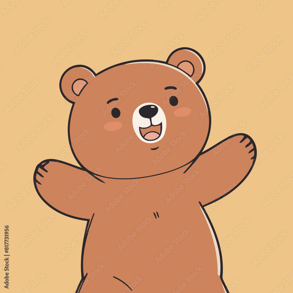 Obraz premium Cute Bear vector illustration for kids story book