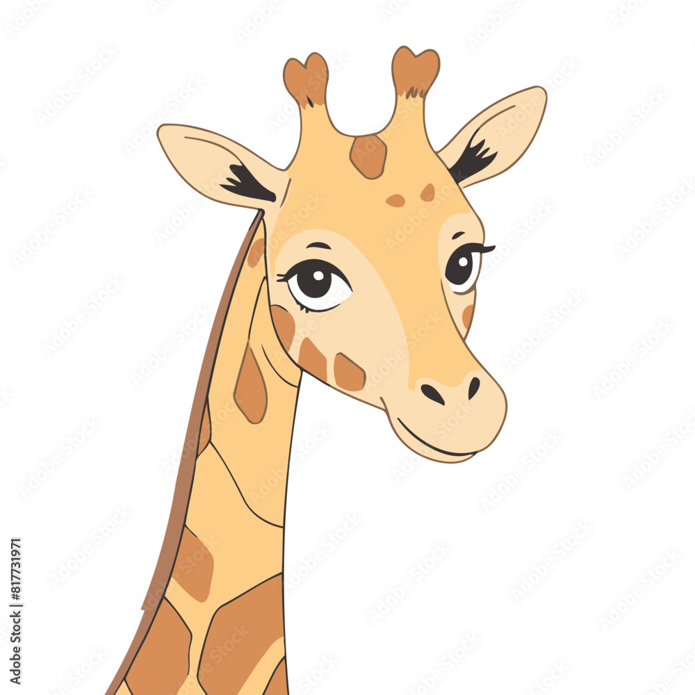 Naklejka premium Cute Giraffe for toddlers story books vector illustration