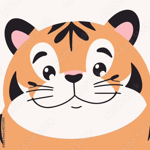 Cute vector illustration of a Tiger for youngsters' picture books