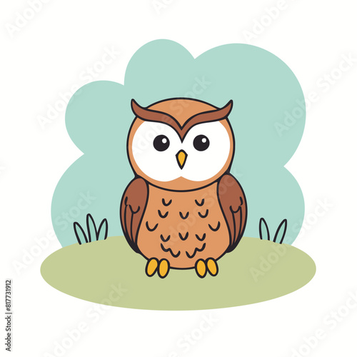 Vector illustration of a playful Owl for preschoolers' storytime