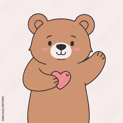 Cute Bear for toddlers vector illustration