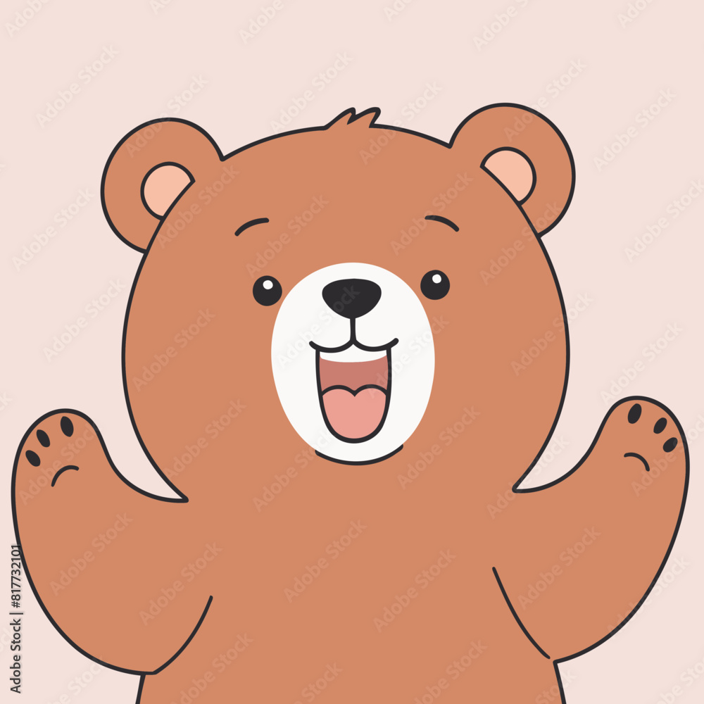 Fototapeta premium Cute Bear for children book vector illustration