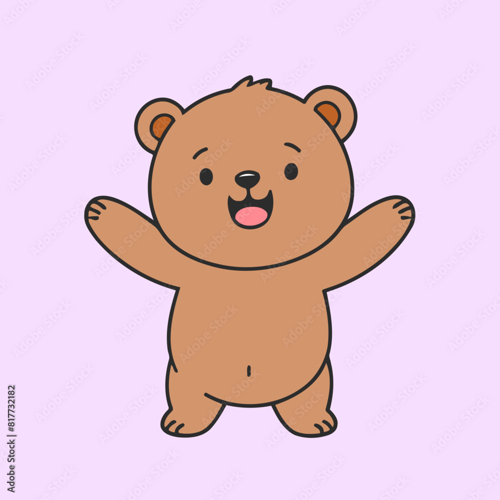 Cute Bear vector illustration of a for toddlers books Cute Bear vector illustration of a for toddlers books