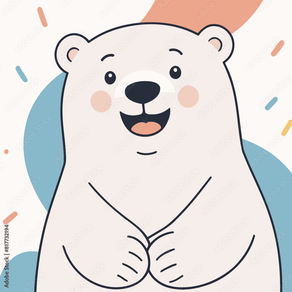 Obraz premium Cute Polarbear vector illustration for little ones' bedtime routines