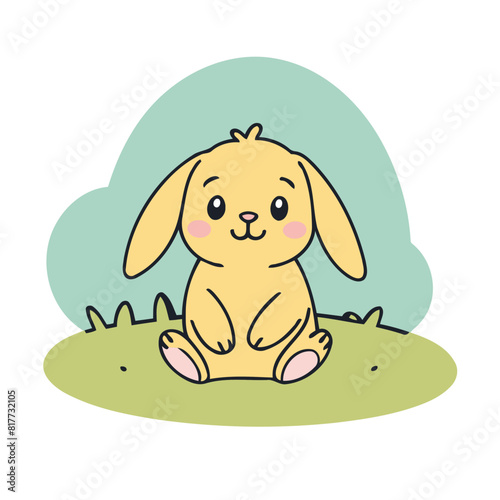 Cute vector illustration of a Bunny for youngsters' imaginative stories