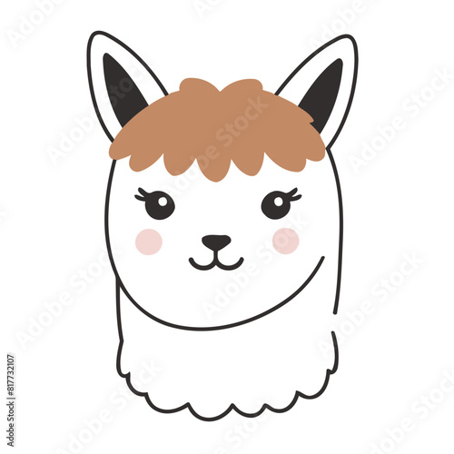 Vector illustration of a playful Alpaca for preschoolers' storytime