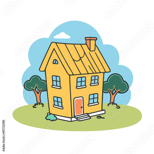 Cute vector illustration of a House for youngsters' picture books
