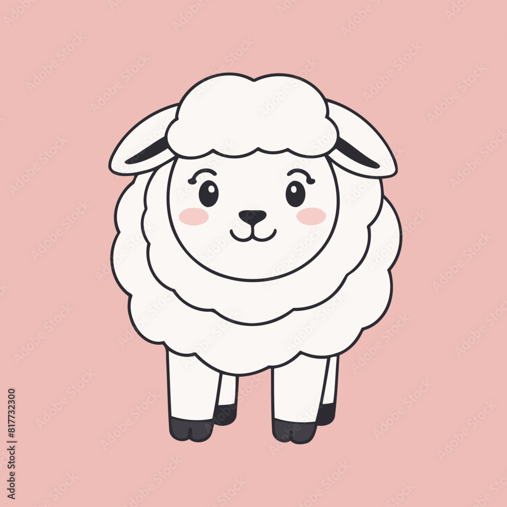 Cute vector illustration of a Sheep for children story book Cute vector illustration of a Sheep for children story book