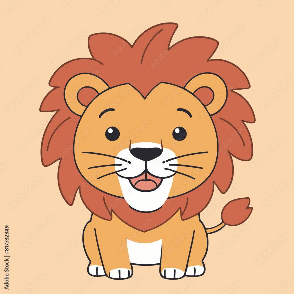 Cute Lion for toddlers' learning books vector illustration Cute Lion for toddlers' learning books vector illustration