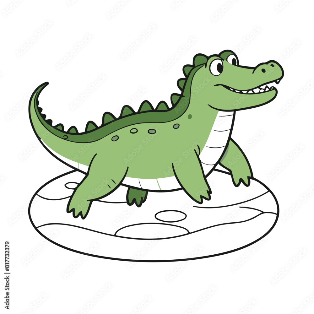 Cute Alligator vector illustration for kids' adventure tales Cute Alligator vector illustration for kids' adventure tales