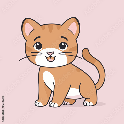 Cute vector illustration of a Puma for youngsters' picture books