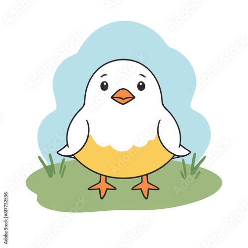 Cute vector illustration of a Seagull for youngsters' picture books