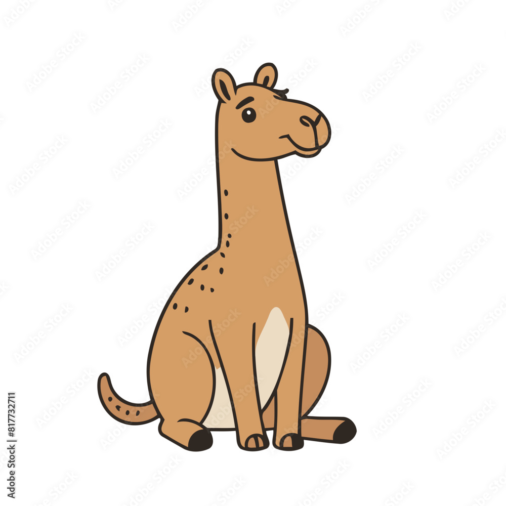 Obraz premium Vector illustration of a cute Camel for children