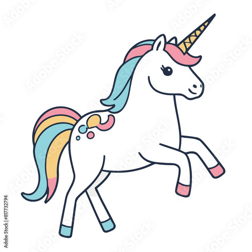 Cute Unicorn for kids  storybook vector illustration