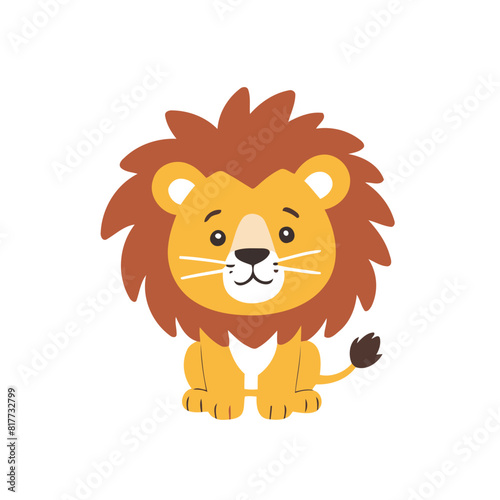 Cute Lion for young readers  picture book vector illustration