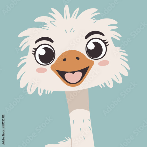 Cute Ostrich for children vector illustration photo