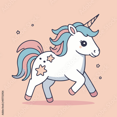 Cute vector illustration of a Unicorn for kids