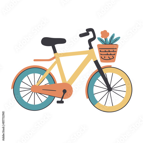 Cute vector illustration of a Bicycle for toddlers story books