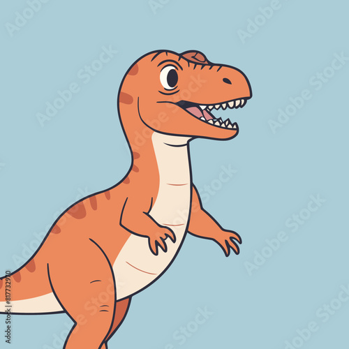 Cute vector illustration of a Dino for youngsters' picture books
