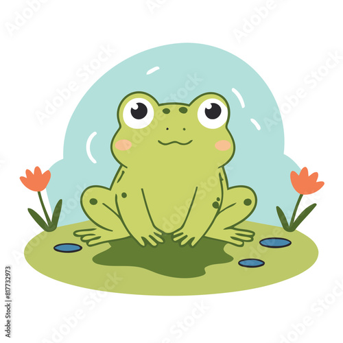 Cute Frog for toddlers vector illustration