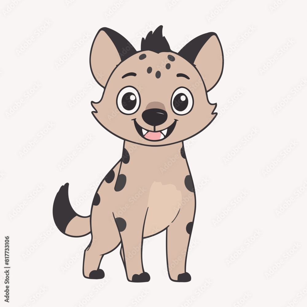 Vector illustration of a cute Hyena for kids Vector illustration of a cute Hyena for kids