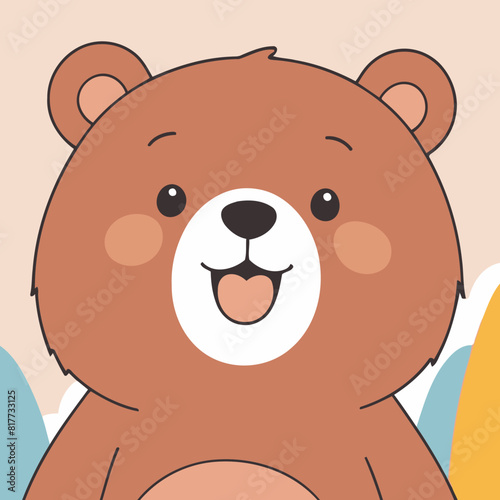Cute vector illustration of a Bear for youngsters' imaginative stories