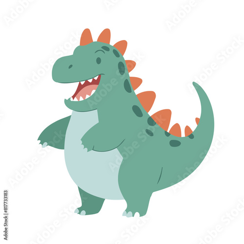 Vector illustration of a sweet Dino for youngsters' imaginative journeys