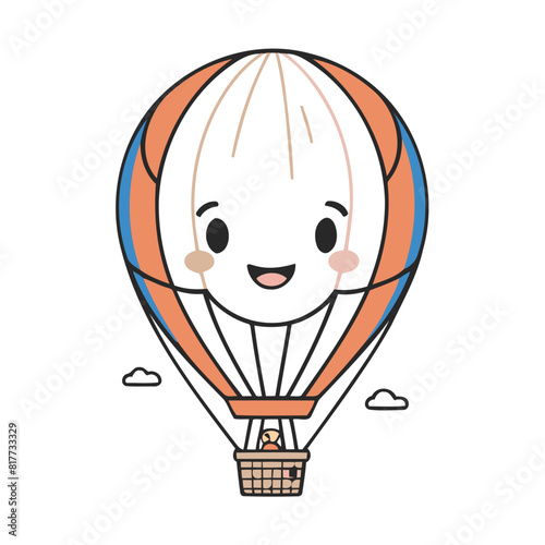 Cute HotairBalloon vector illustration for little ones' bedtime routines