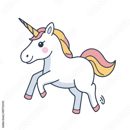 Cute Unicorn vector illustration for kids  adventure tales