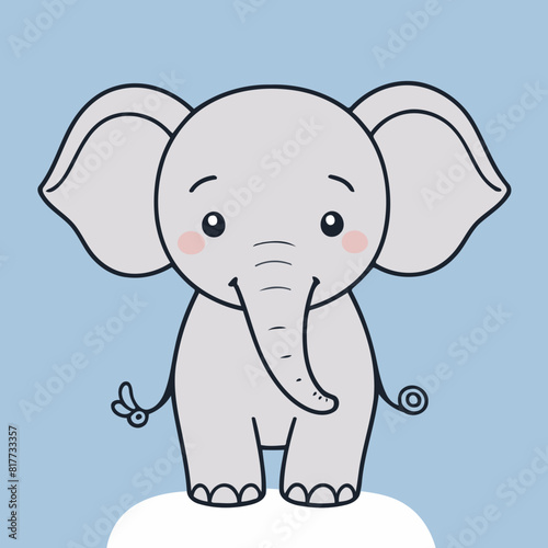 Cute vector illustration of a Elephant for youngsters  picture books