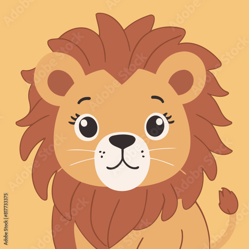 Vector illustration of a sweet Lion for youngsters' imaginative journeys