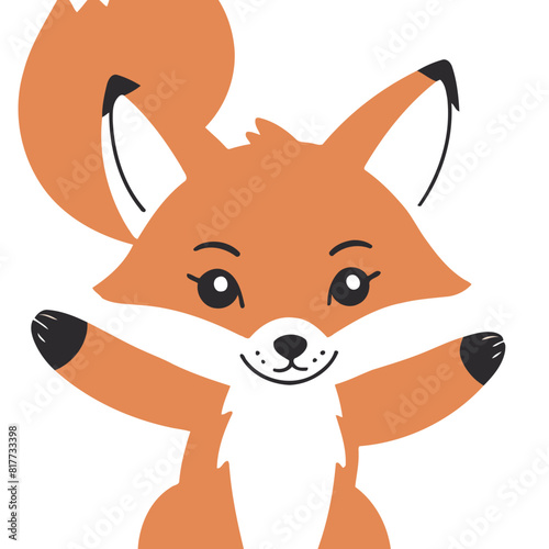 Cute vector illustration of a Fox for youngsters' picture books