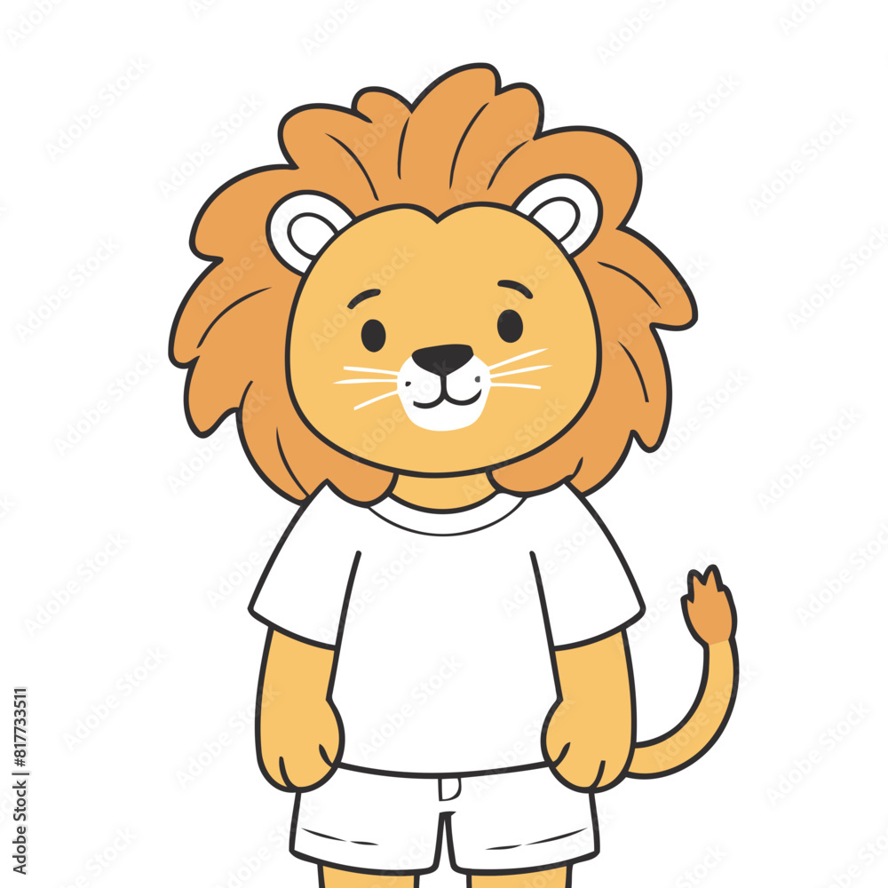 Obraz premium Cute Lion for children's literature vector illustration