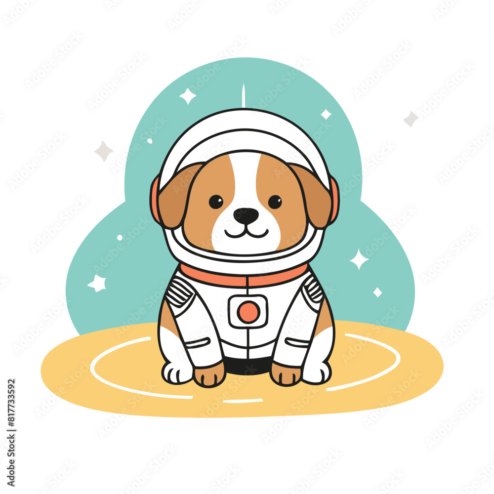 Fototapeta premium Cute vector illustration of a Dog for toddlers' playful adventures