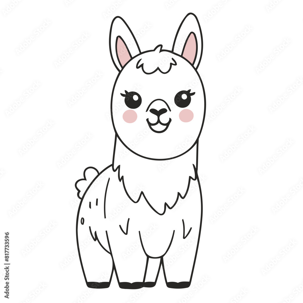 Cute Llama for toddlers vector illustration Cute Llama for toddlers vector illustration