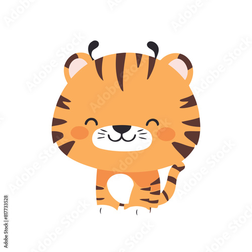 Vector illustration of a playful Tiger for preschoolers' storytime