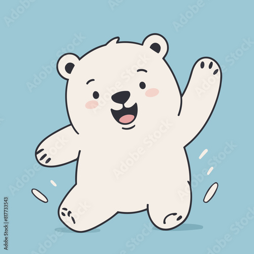 Vector illustration of a sweet Polarbear for youngsters' imaginative journeys