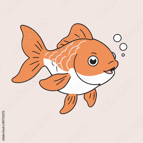 Cute Goldfish for children's books vector illustration