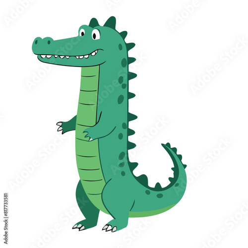 Cute vector illustration of a Crocodile for youngsters  imaginative stories