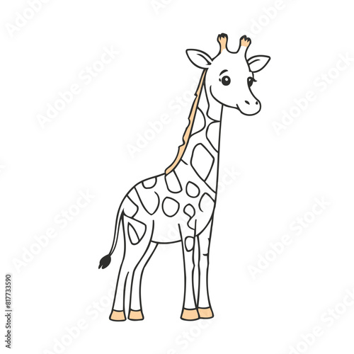 Cute Giraffe vector illustration for preschoolers  learning moments