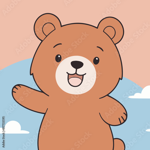 Cute Bear for children s bedtime stories vector illustration