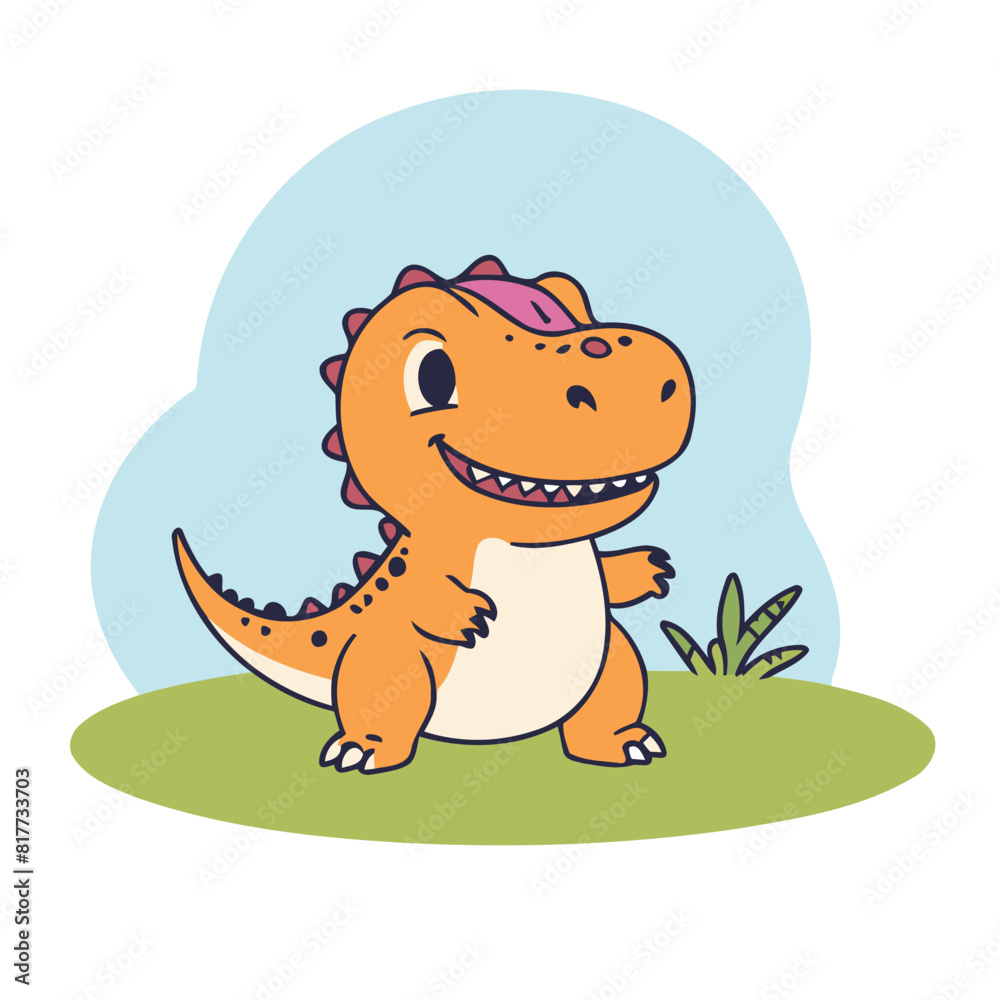 Cute Dino for kids' storybook vector illustration Cute Dino for kids' storybook vector illustration