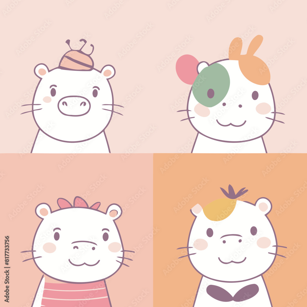 Cute Hippo for kids' storybook vector illustration Cute Hippo for kids' storybook vector illustration