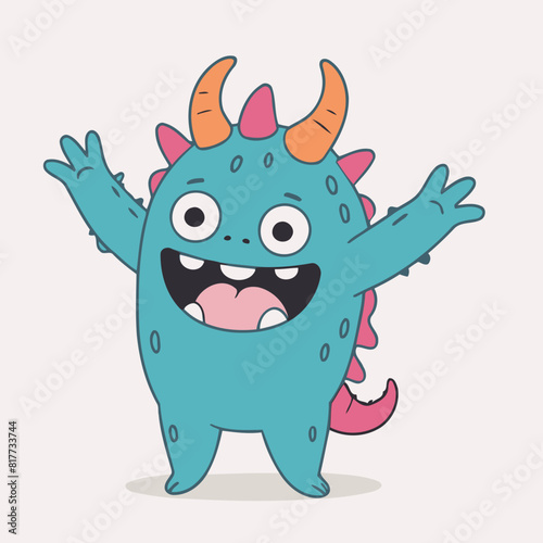 Vector illustration of a delightful Monster for early readers  enjoyment