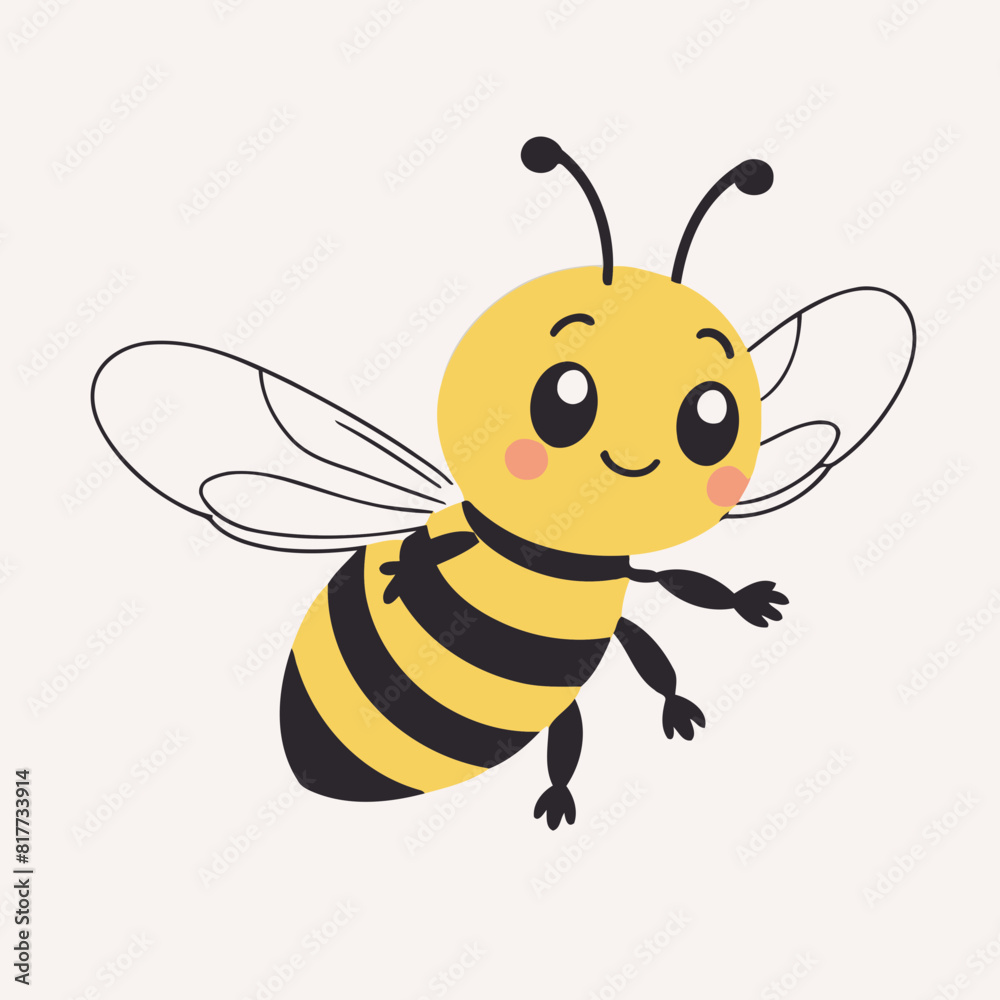 Cute Bee for preschoolers' storybook vector illustration Cute Bee for preschoolers' storybook vector illustration