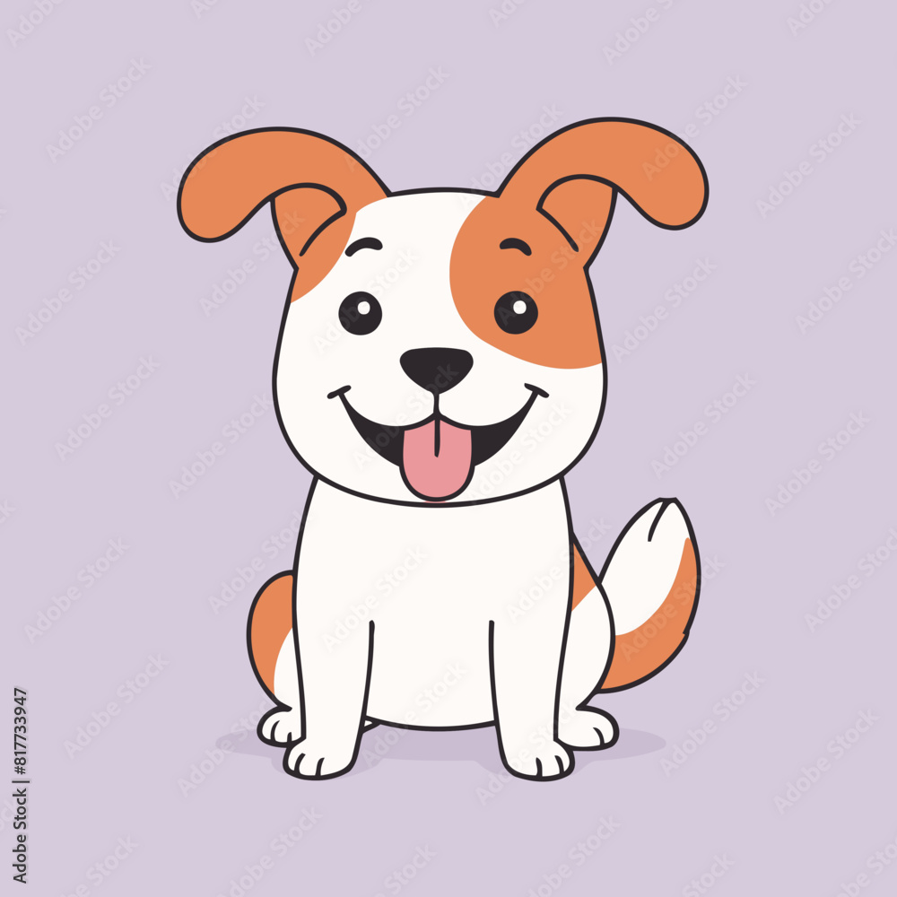 Fototapeta premium Vector illustration of a friendly Dog for little ones' joyful exploration